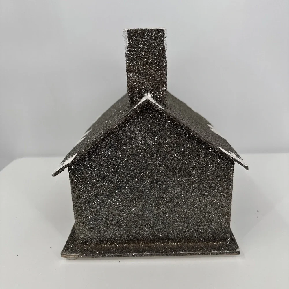 Christmas Cardboard Glitter House Holiday Decor Whimsygoth Glitter Light up